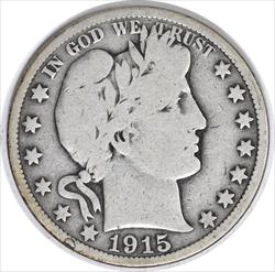 1915 Barber Silver Half Dollar VG Uncertified #1048