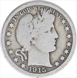 1915 Barber Silver Half Dollar VG Uncertified #1049