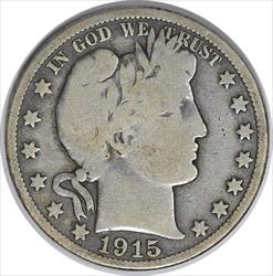 1915 Barber Silver Half Dollar VG Uncertified #1050