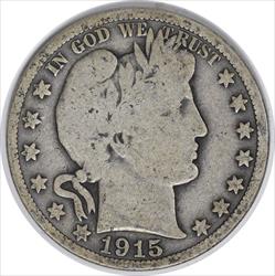1915 Barber Silver Half Dollar VG Uncertified #1052