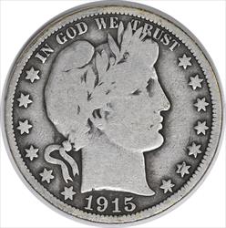 1915 Barber Silver Half Dollar VG Uncertified #1053