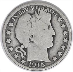 1915 Barber Silver Half Dollar VG Uncertified #1054