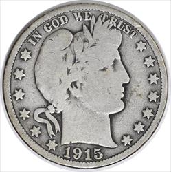 1915 Barber Silver Half Dollar VG Uncertified #1055