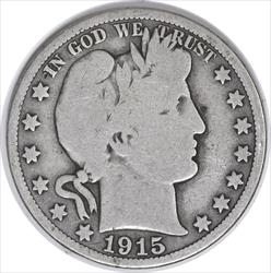 1915 Barber Silver Half Dollar VG Uncertified #1057