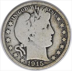 1915 Barber Silver Half Dollar VG Uncertified #1059
