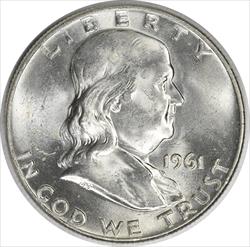 1961-D Franklin Silver Half Dollar MS63 Uncertified #352