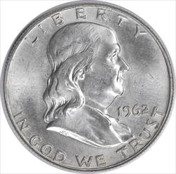 1962-D Franklin Silver Half Dollar MS63 Uncertified #157