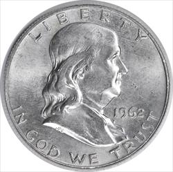 1962-D Franklin Silver Half Dollar MS63 Uncertified #158