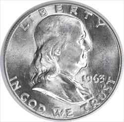1963 Franklin Silver Half Dollar MS63 Uncertified #266