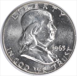 1963 Franklin Silver Half Dollar MS63 Uncertified #268