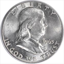 1963 Franklin Silver Half Dollar MS63 Uncertified #269