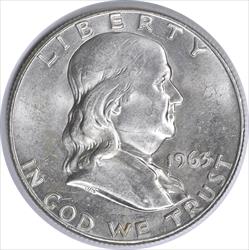 1963-D Franklin Silver Half Dollar AU58 Uncertified #324