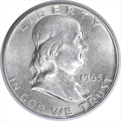 1963-D Franklin Silver Half Dollar AU58 Uncertified #329