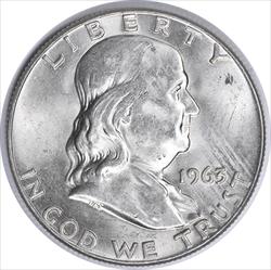 1963-D Franklin Silver Half Dollar AU58 Uncertified #331