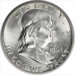 1963-D Franklin Silver Half Dollar MS63 Uncertified #337