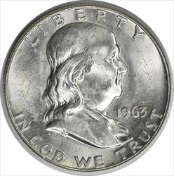 1963-D Franklin Silver Half Dollar MS64 Uncertified #341