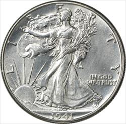 1941-D Walking Liberty Silver Half Dollar MS63 Uncertified