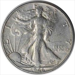 1946 Walking Liberty Silver Half Dollar EF Uncertified