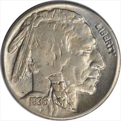 1936-S Buffalo Nickel AU Uncertified