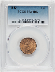 1883 1C RD Proof Indian Cents PCGS PR64