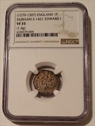 England Edward I (1279-1307 Silver Penny Durham S-1421 VF35 NGC
