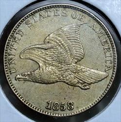 1858 Large Letters Flying Eagle Cent, Doubled Die Obverse, Snow-13?