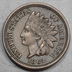 1862 Indian Cent, Choice Very Fine