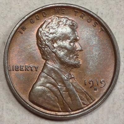 1919-S Lincoln Cent, Choice Uncirculated, Original Better Date