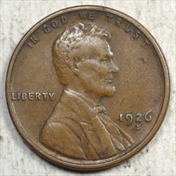 1926-S Lincoln Cent, Extremely Fine, Semi Key Date 0612-22