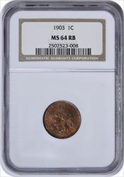 1903 Indian Cent MS64RB NGC