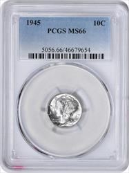 1945 Mercury Silver Dime MS66 PCGS
