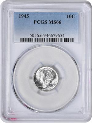 1945 Mercury Silver Dime MS66 PCGS