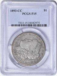 1893-CC Morgan Silver Dollar F15 PCGS