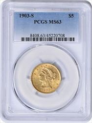 1903-S $5 Gold Liberty Head MS63 PCGS