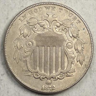 1872 Shield Nickel, Almost Uncirculated+