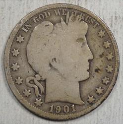 1901-S Barber Half Dollar, Semi Key Date, Good - Discounted