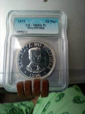 1975 PHILIPPINES 25 Piso (km#211) ICG-MS62PL ONLY 10000 minted!!!