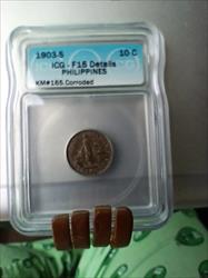 1903s PHILIPPINES 10 Centavos ICG-F15 details