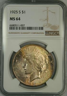 1925-S Peace Dollar MS64 NGC