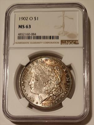 1902 O Morgan Silver Dollar MS63 NGC Nice Toning