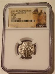Bulgaria - Middle Ages - Ivan Aleksander (1331-71) Silver Gros AU55 NGC