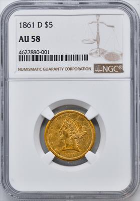 1861-D LIBERTY $5
