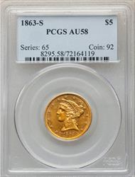1863-S LIBERTY $5
