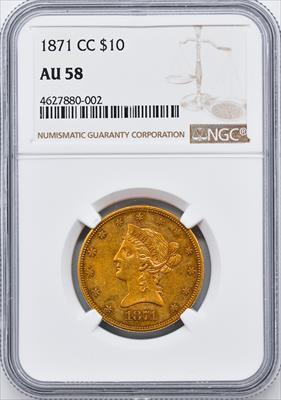 1871-CC LIBERTY HEAD $10