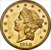 1858-O LIBERTY HEAD $20