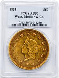 1855 TERRITORIAL - CALIFORNIA GOLD $50