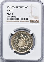 1861 CSA RESTRIKE 50c