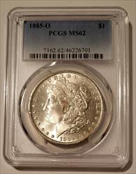 1885 O Morgan Silver Dollar MS62 PCGS
