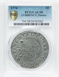 1776 CURRENCY PEWTER $1