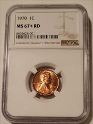 1970 Lincoln Memorial Cent MS67+ RED NGC